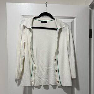 Cable & Gauge White Cardigan Sweater